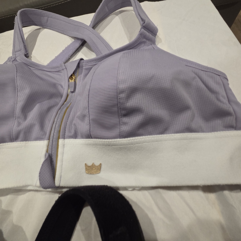 SHEFIT Cross-Back Sports Bras - Black and Light Purple - Picture 6 of 16